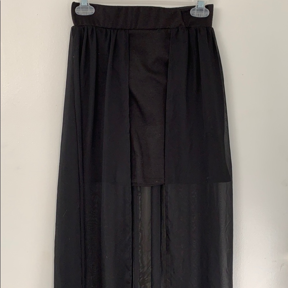 Black high low skirt
